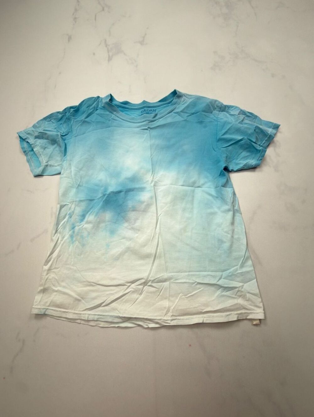 Ombre T Shirt Blue White 2010s Minimalist Indie - Boys XL